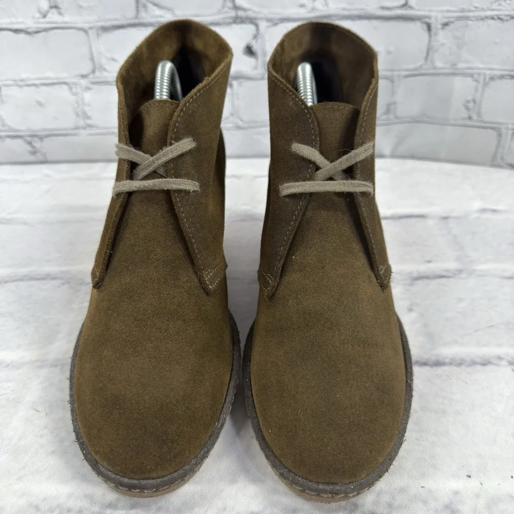 J.Crew‎ Boots Women's 11 MacAlister Suede Wedge Olive Casual Lace Up 28671